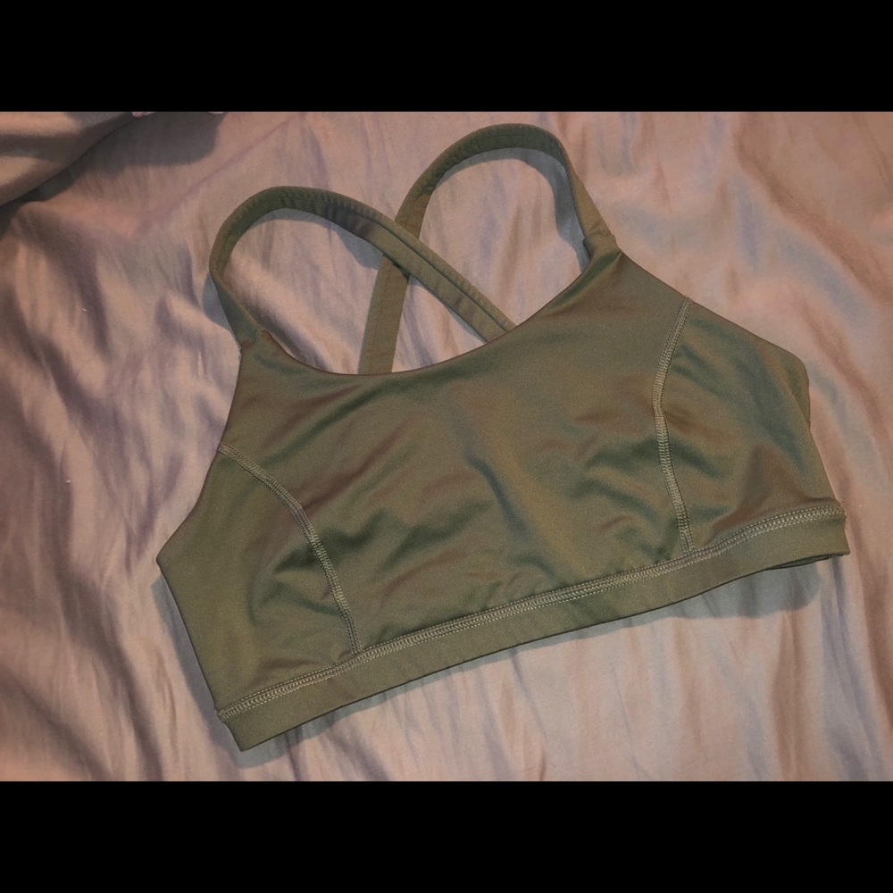 Olive Green Sports Bra